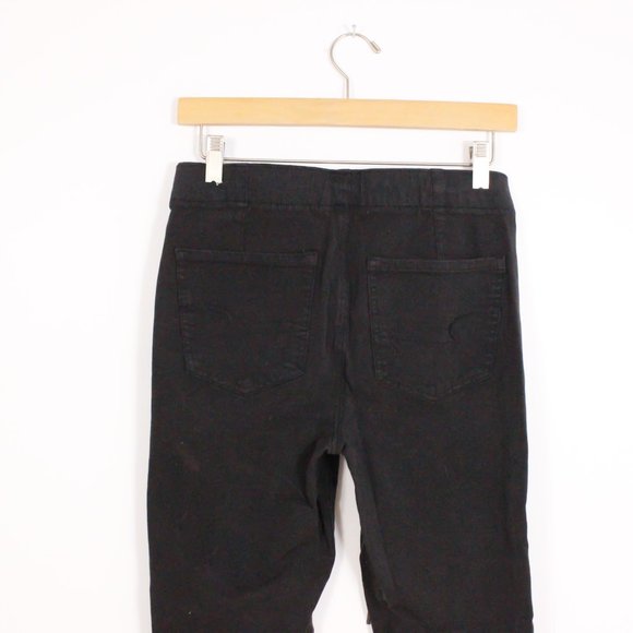 *American Eagle Outfitters Black Tye Up Waist Jeans - Picture 6 of 7